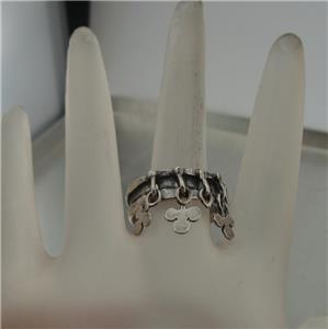 Hadar Designers 925 Sterling Silver Charm Ring sz 7.5,8 Unique Handmade (H) LAST