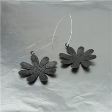 Load image into Gallery viewer, Hadar Designers Handmade Floral Oxidized Black Sterling Silver Earrings () SALE