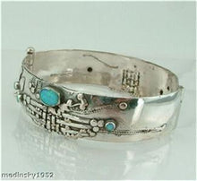Load image into Gallery viewer, Hadar Designers Gorgeous Handmade 925 Sterling Silver Blue Opal Bracelet (b 77)