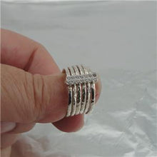 Load image into Gallery viewer, Hadar Designers Handmade Sterling Silver Zircon Multi Ring size 6.5 (I r580s) Y