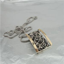 Load image into Gallery viewer, Hadar Designers 9k Yellow Gold 925 Sterling Silver Filigree Pendant Handmade(S)y