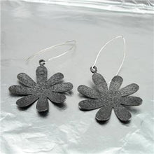 Load image into Gallery viewer, Hadar Designers Handmade Floral Oxidized Black Sterling Silver Earrings () SALE