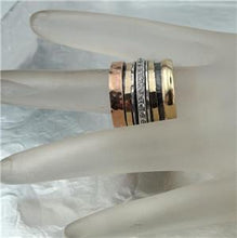 Load image into Gallery viewer, Hadar Designers Swivel 9k Yellow Gold Sterling Silver Zircon Ring 7,8,9,(I r813
