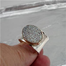 Load image into Gallery viewer, Hadar Designers Handmade 9k yellow Gold 925 Silver Druzy Ring 6,7,8,9,10 (I r140