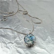 Load image into Gallery viewer, Hadar Designers Roman Glass Pendant Handmade 925 Sterling Silver  (as 515515)