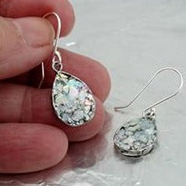 Load image into Gallery viewer, Hadar Designers 925 Sterling Silver Antique Roman Glass Drop Earrings (as 417515