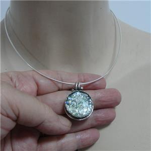 Hadar Designers Two in One 925 Sterling Silver Yin Yang Roman Glass Pendant (as