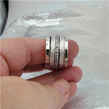 Load image into Gallery viewer, Hadar Designers Handmade Swivel 925 Silver Zircon Ring size 6,7,8,9,10 (I r915)Y