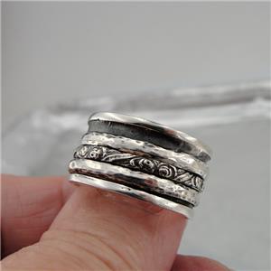 Hadar Designers Handmade 925 Sterling Silver Swivel Ring size 7.5 (sp SALE