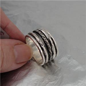 Hadar Designers Handmade 925 Sterling Silver Swivel Ring size 7.5 (sp SALE