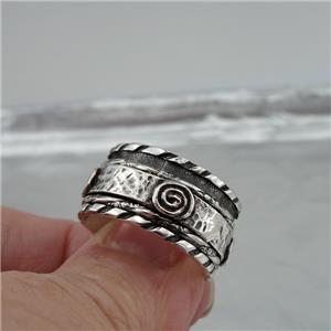 Hadar Designers Spinner Swivel Ring sz 6,8 Handmade 925 Sterling Silver () LAST
