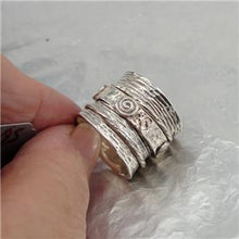 Load image into Gallery viewer, Hadar Designers Handmade Wide Sterling Silver Swivel Ring 6.5, 7.5, 8.5 () SALE