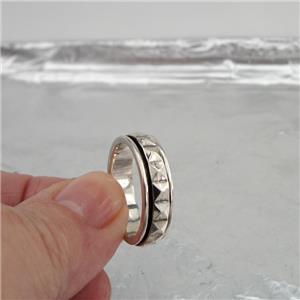 Hadar Designers Handmade 925 Sterling Silver Spinner Swivel Ring size 7.5, 8 (B)