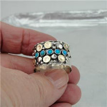 Load image into Gallery viewer, Hadar Designers 9k Yellow Gold 925 Silver Opal Ring 6,7,8,9,10 Handmade (I r487)