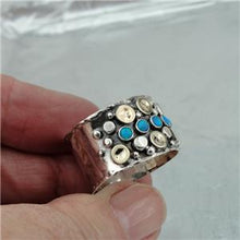 Load image into Gallery viewer, Hadar Designers 9k Yellow Gold 925 Silver Opal Ring 6,7,8,9,10 Handmade (I r487)