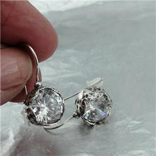 Load image into Gallery viewer, Hadar Designers Handmade 925 Sterling Silver Sparkling White Zircon Earrings (AS