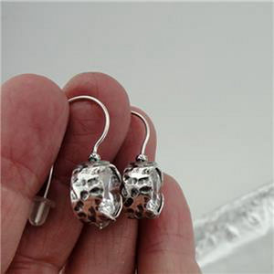 Hadar Designers Sparkling White Zircon Earrings Handmade 925 Sterling Silver (AS