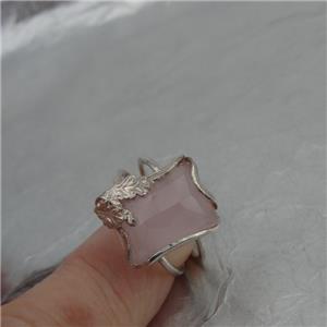 Hadar Designers Rose Quartz Ring size 6, 6.5 Charming 925 Sterling Silver (sp) Y