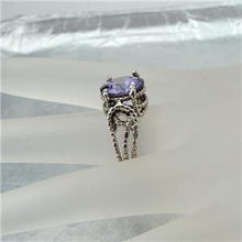 Load image into Gallery viewer, Hadar Designers Lavender Zircon Ring sz 7.5,8 925 Sterling Silver Handmade (sp)Y