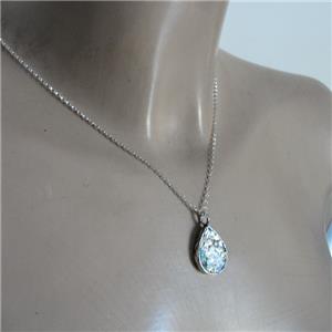 Hadar Designers Sterling Silver Roman Glass Drop Necklace Pendant Handmade (AS)y
