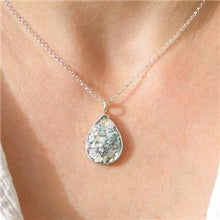 Load image into Gallery viewer, Hadar Designers Sterling Silver Roman Glass Drop Necklace Pendant Handmade (AS)y
