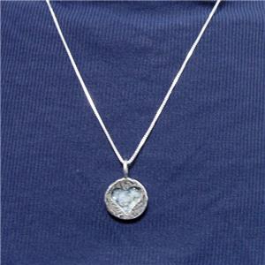 Hadar Designer Roman Glass Heart 2 in 1 Pendant Handmade Sterling Silver (as) Y