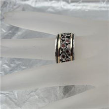 Load image into Gallery viewer, Hadar Designers Spinner Swivel 9k Yellow Gold 925 Silver Red CZ Ring  8 (SN)SALE