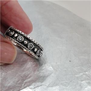 Hadar Designers Handmade Swivel 925 Silver White Zircon Ring size 8 (SN) SALE