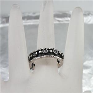 Hadar Designers Handmade Swivel 925 Silver White Zircon Ring size 8 (SN) SALE