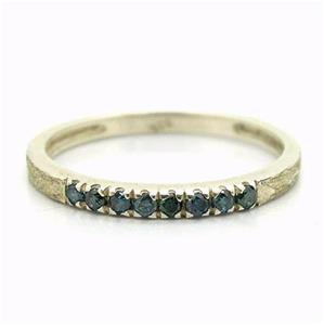 Hadar Designers  Delicate 925 Silver Blue Diamond Ring 6,7,8,9 Handmade (I R819s