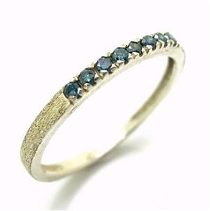 Hadar Designers  Delicate 925 Silver Blue Diamond Ring 6,7,8,9 Handmade (I R819s