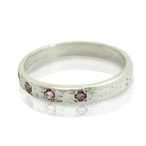 Hadar Designers Handmade Delicate 925 Silver Pink Tourmaline Ring 6,7,8,9(I r308