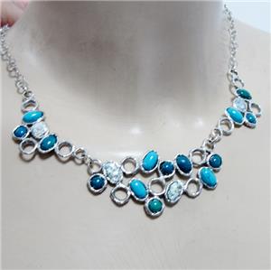 Hadar Designers Unique Handmade 925 Sterling Silver Multi Gemstone Necklace (as