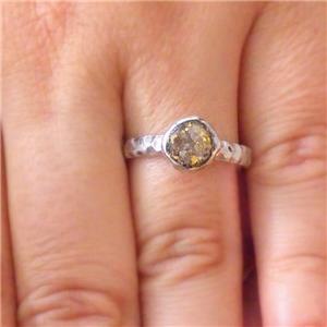 Hadar Designers Raw Diamond Ring 4,6.5,7 Handmade 24k Yellow Gold 925 Silver(ASy