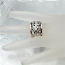 Load image into Gallery viewer, Hadar Designers Spinner Swivel 9k Rose Gold Silver Zircon Ring 5.5,6,7,8,9 (SN)y