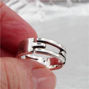 Hadar Designers Modern Art 925 Sterling Silver Ring size 6.5, 7 Handmade () SALE