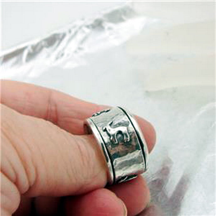 Hadar Designers Handmade Swivel Capricorn 925 Sterling Silver Ring sz 6 (H) LAST