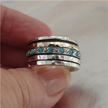 Load image into Gallery viewer, Hadar Designers Swivel 9k Yellow Gold 925 Silver Opal Ring  6,7,8,9,10 (I r512)y