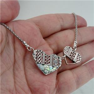Hadar Designer Antique Roman Glass Heart Necklace Handmade 925 Silver (as 505911