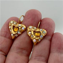 Load image into Gallery viewer, Hadar Designers NEW Handmade High Fashion 24k Yel Gold Murano Glass Earrings (as