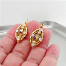 Load image into Gallery viewer, Hadar Designers NEW Handmade High Fashion 24k Yel Gold Murano Glass Earrings (as