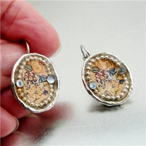 Hadar Designers NEW Handmade High Fashion Silver Pl Colored Earrings (as)