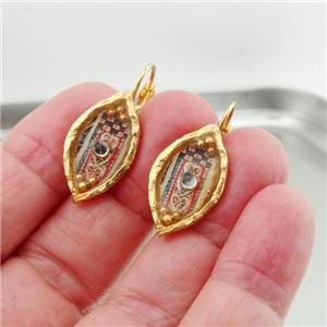 Hadar Designers NEW Handmade Artist High Fashion Gold Pl Colored Earrings (as