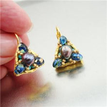 Load image into Gallery viewer, Hadar Designers NEW Handmade High Fashion 24k Yellow Gold Pl Pearl Earrings (as)