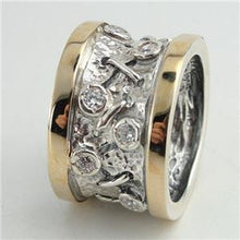 Load image into Gallery viewer, Hadar Designers White Zircon Ring 6,7,8,9 Handmade 9k Yellow Gold 925 Silver (Ms