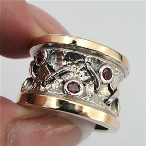 Hadar Designers Handmade 9k Yellow Gold 925 Silver Sapphire cz Ring 6,7,8,9 (Ms