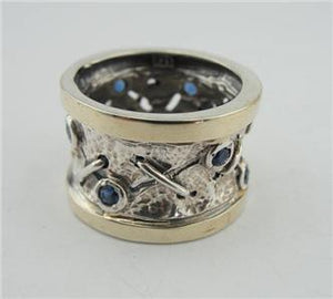 Hadar Designers White Zircon Ring 6,7,8,9 Handmade 9k Yellow Gold 925 Silver (Ms