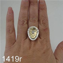 Load image into Gallery viewer, Hadar Designers Handmade 9k Yellow Gold 925 Silver White Zircon Ring 6,7,8,9 (Ms