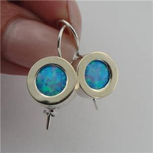Load image into Gallery viewer, Hadar Designers Classy Handmade 9k Yellow Gold Sterling Silver Opal Earrings (Ms