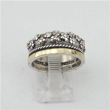Load image into Gallery viewer, Hadar Designers  9k Yellow Gold 925 Silver Floral Ring sz 6,7,8,9 Handmade (Ms)y